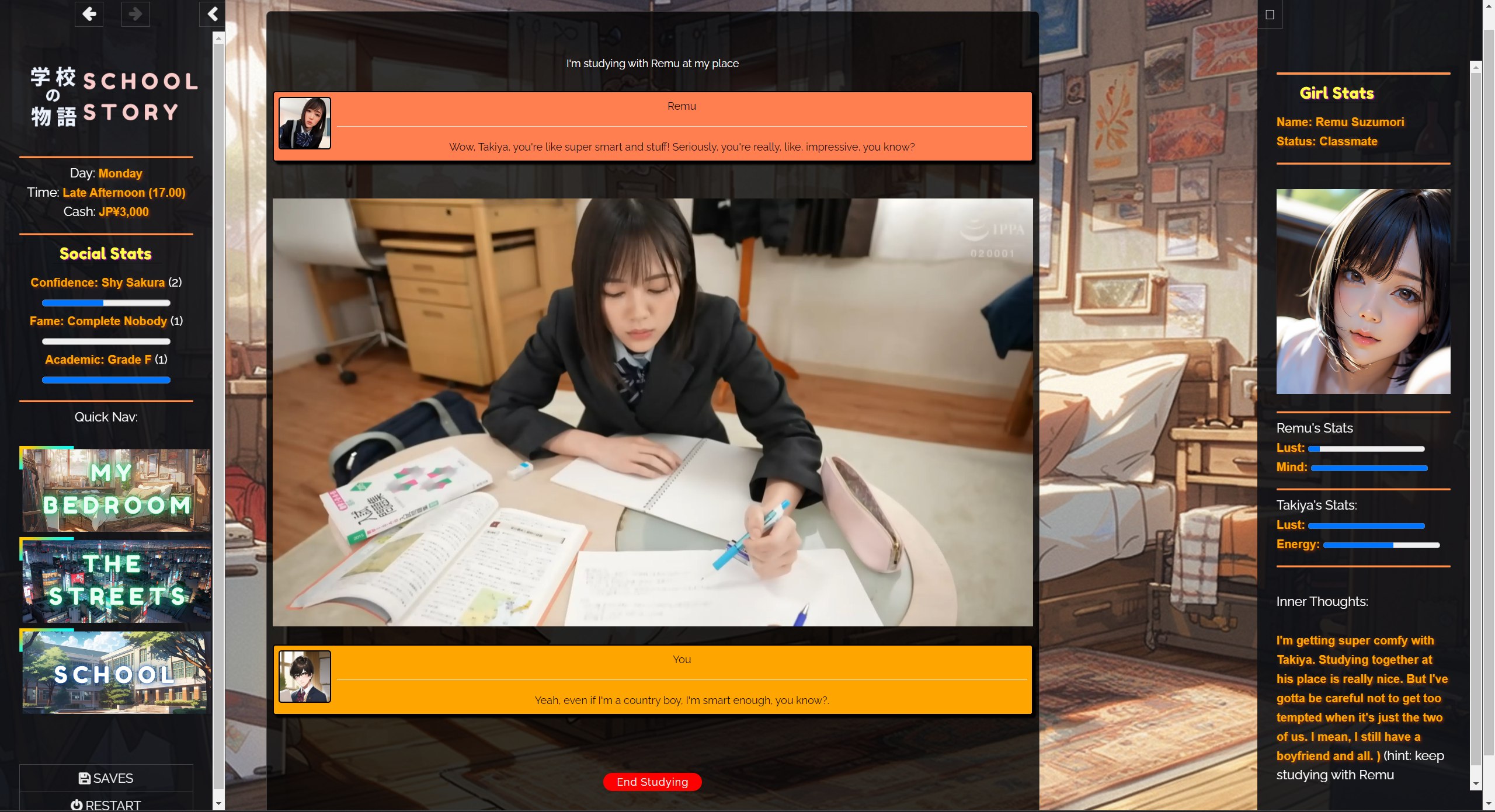 HTML/汉化/真人丨学校の物语 Gakko No Monogatari V0.32 浏览器汉化 【20260415】 游戏截图 4