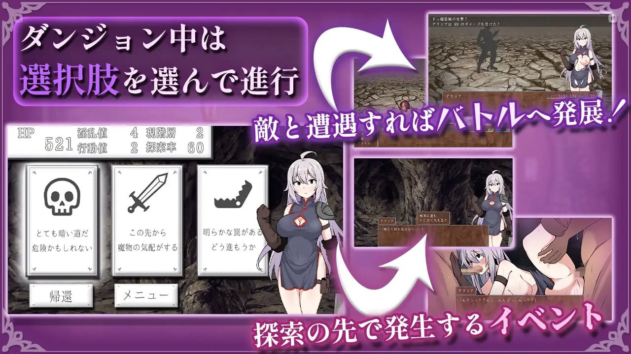 [RPG/2D/日式]女剑士艾丽西亚与情色陷阱地牢 AI汉化版+存档【20260910】 游戏截图 6