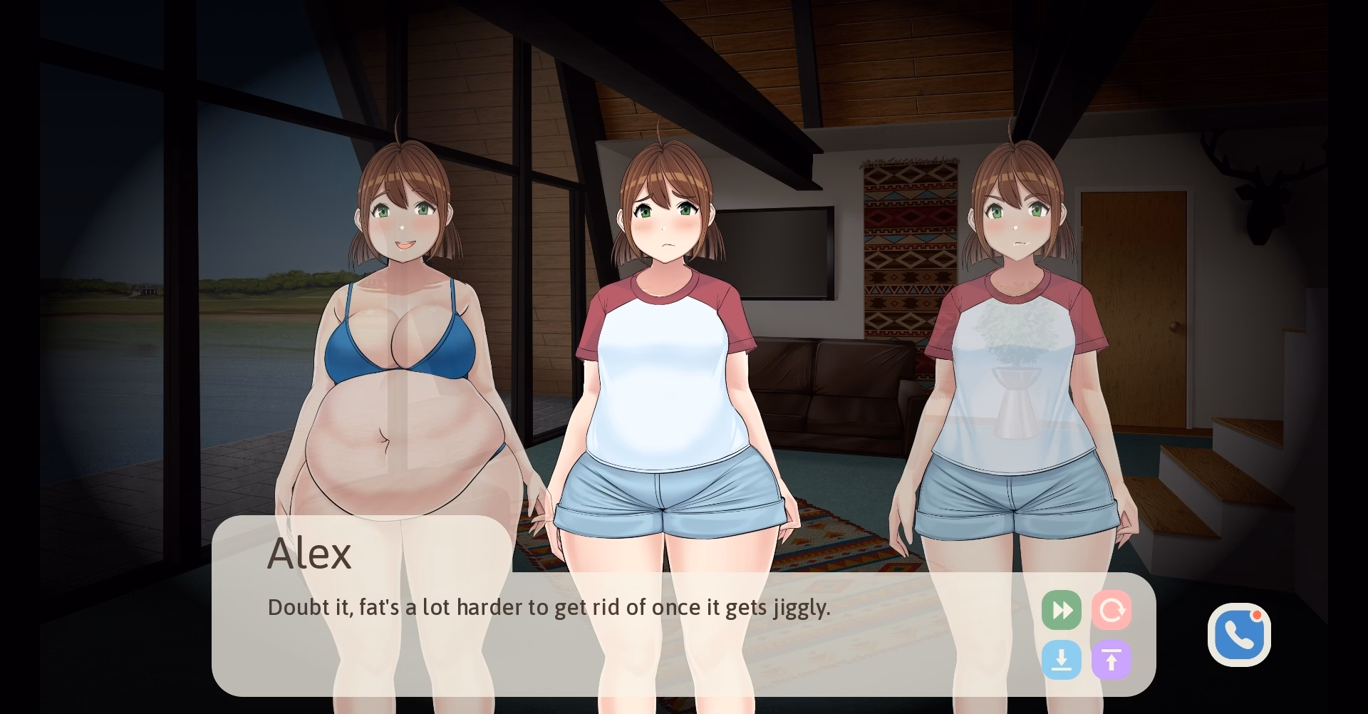 贪吃叉：增重堕落视觉小说（Forks: A Weight Gain Visual Novel）Big Cake 精翻汉化 游戏截图 4