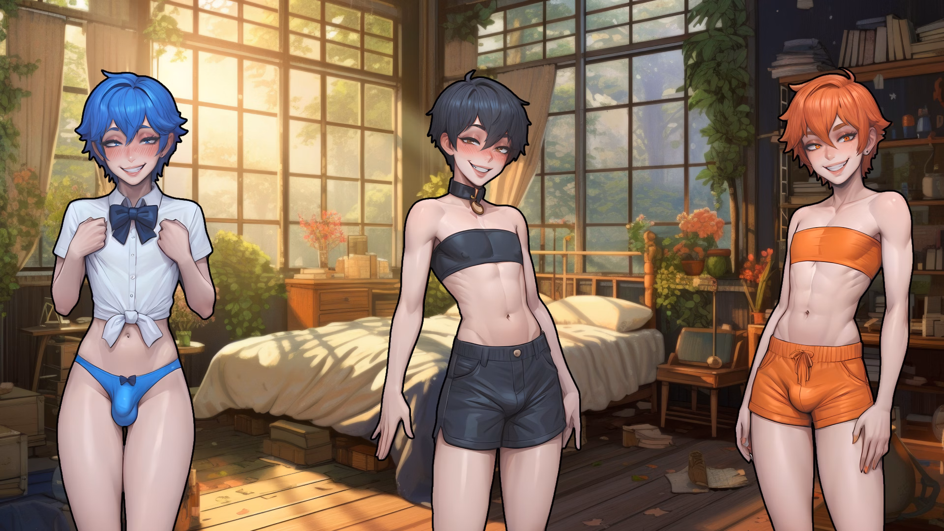 脑海中的伪娘：老宅的男娘幻影（Femboys in My Head）v1.4 demo 精翻汉化 游戏截图 3