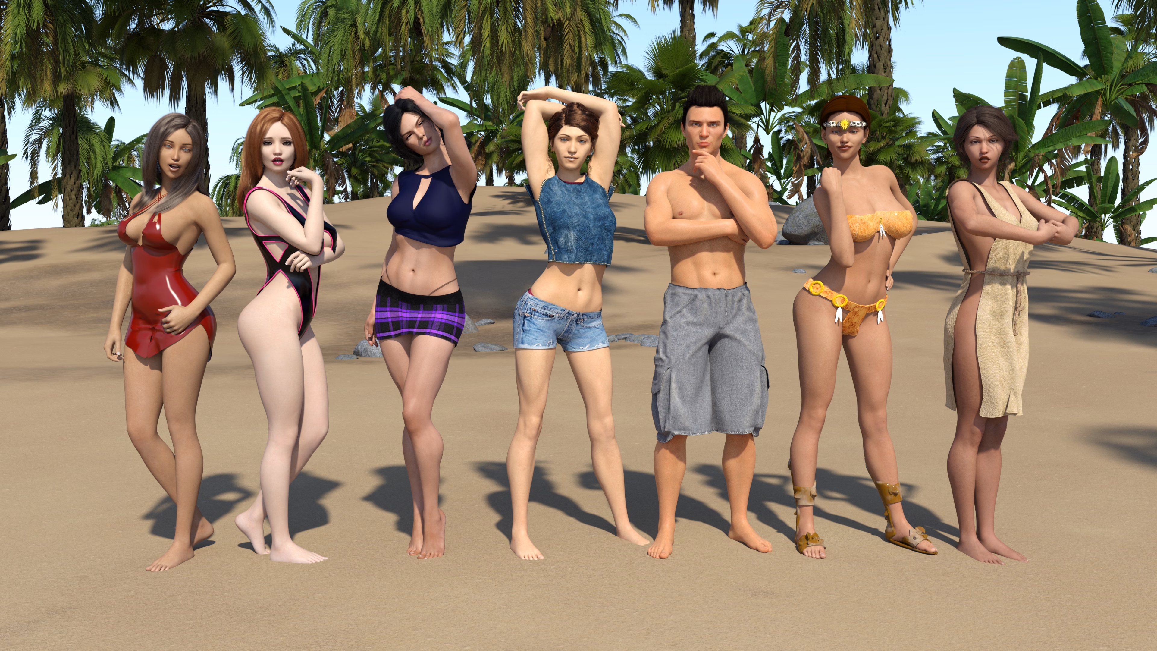 荒岛漂流记：幸存者的肉欲后宫（The Castaway Story）v0.7 精翻汉化 游戏截图 1