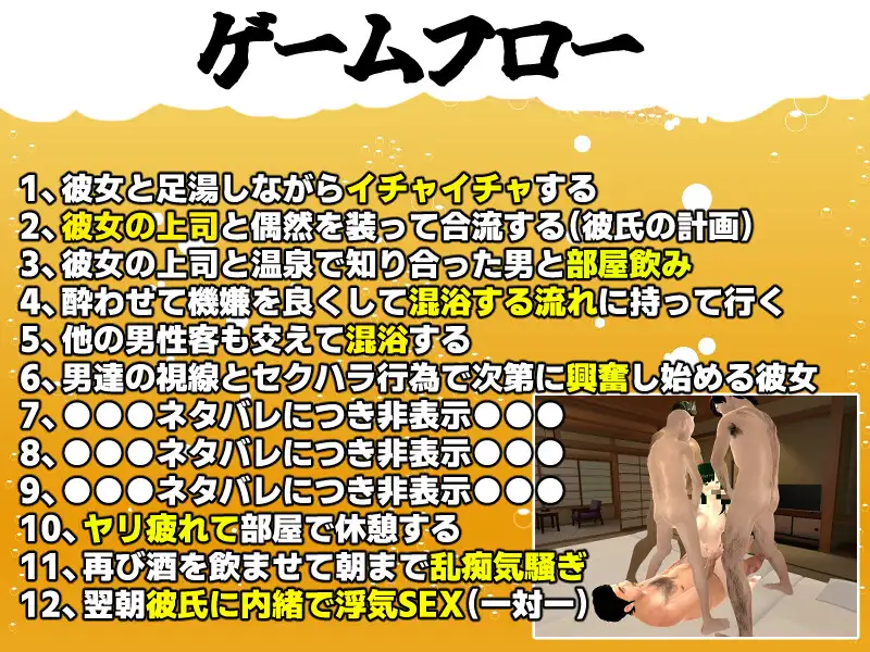 3D/AI汉化丨和我的女友尝试亲热 2 ~混浴温泉~ 僕の彼女とヤッてみる2 ~混浴温泉~ Ver1.01 【20250830】 游戏截图 1