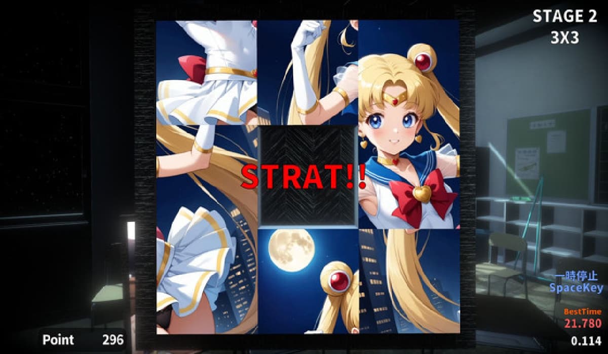 拼图SLG/AI生成/PC丨 ほうかごドキドキパズル スライダーパズル編3〜美少女戦士の戯れ〜机翻汉化 【20250123】 游戏截图 3