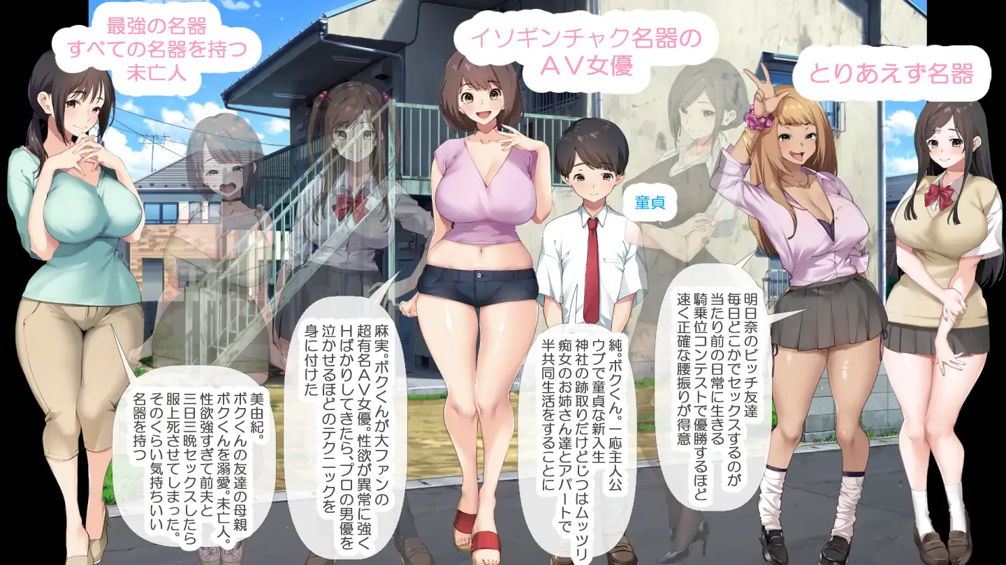 RPG/AI智能翻译丨少年和痴女姐姐们的幸福公寓同居生活/ と痴女おねえさん達の幸せHなアパート暮らしリメイク【20230901】 游戏截图 2