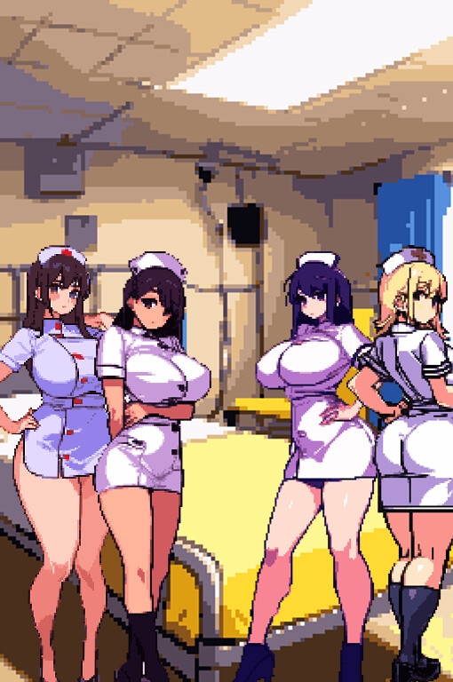 SLG/机翻/像素丨集中搾精治療室 爆乳ナースと連続絶頂射精治療 Ver1.3【20231202】 游戏截图 8